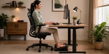 Healthy habits for desk workers using a comfortable workstation