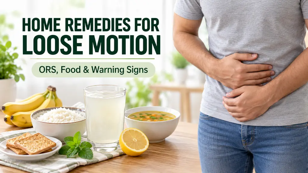 Home remedies for loose motion with ORS, banana, rice and soup